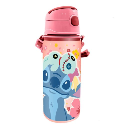 Disney Lilo és Stitch, A csillagkutya Scrump alumínium szívószálas kulacs akasztóval 600 ml