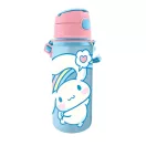 Hello Kitty Cinnamoroll alumínium szívószálas kulacs akasztóval 600 ml
