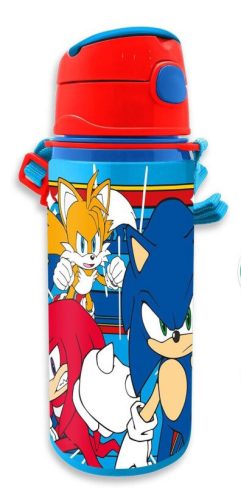 Sonic a sündisznó Prime alumínium szívószálas kulacs akasztóval 600 ml