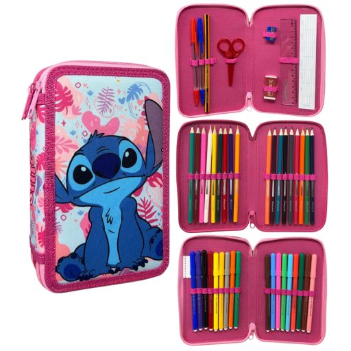 Disney Lilo és Stitch, A csillagkutya Pink Wave tolltartó töltött 3 emeletes