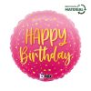 Happy Birthday Pink fólia lufi 46 cm