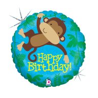 Happy Birthday Monkey Buddy Holo fólia lufi 46 cm