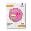Happy Birthday Cake Girl Holo fólia lufi 46 cm