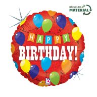 Happy Birthday Party Holo fólia lufi 46 cm
