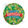 Happy Birthday Camouflage Holo fólia lufi 46 cm