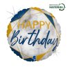 Happy Birthday Glitter Marble Blue fólia lufi 46 cm