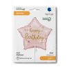 Happy Birthday Pink Star fólia lufi 46 cm