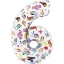 Bluey Friends 6-os szám fólia lufi 66 cm