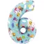 Peppa malac Blue 6-os szám fólia lufi 66 cm