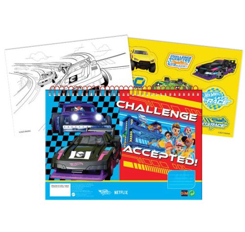 Hot Wheels Challenge A/4 spirál vázlatfüzet 40 lapos matricával