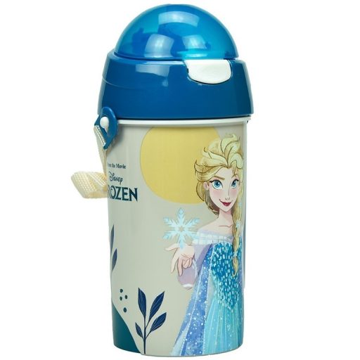 Disney Jégvarázs Together We Lead műanyag szívószálas kulacs akasztóval 500 ml
