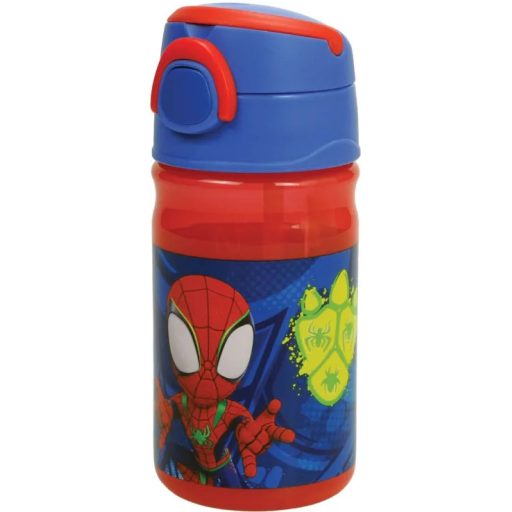 Pókember Spidey Dino Webs műanyag szívószálas kulacs akasztóval 350 ml