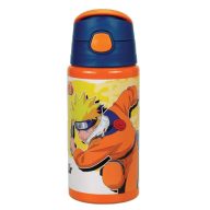   Naruto Fire Orange alumínium szívószálas kulacs akasztóval 500 ml
