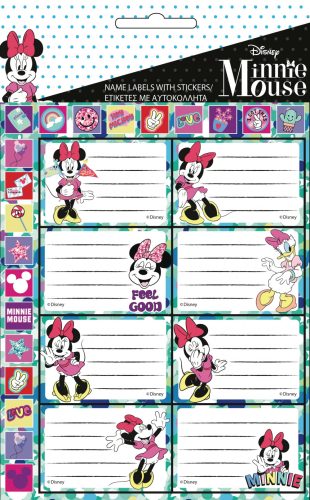 Disney Minnie füzetcímke matricával 16 db-os