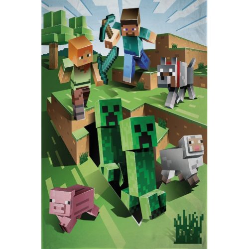 Minecraft Cave Attack polár takaró 100x150cm