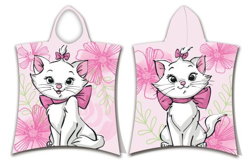 Disney Marie Pink Flower strand törölköző poncsó 50x115cm