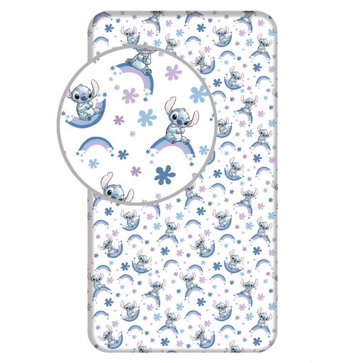 Disney Lilo és Stitch, A csillagkutya Rainbow gumis lepedő 90x200 cm