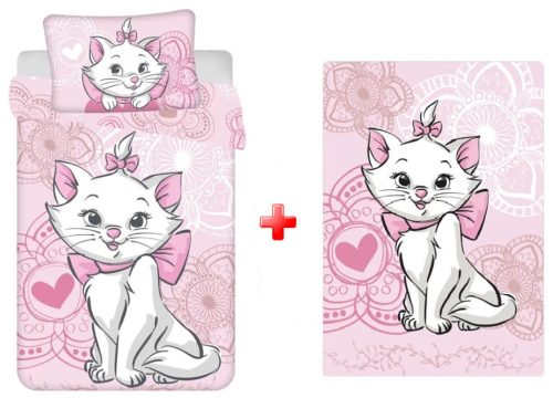 Disney Marie Aristocat gyerek ágyneműhuzat és polár takaró szett