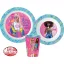 Barbie Stylish étkészlet, micro műanyag szett, pohárral 260 ml