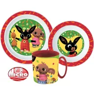   Bing Happy Bunny étkészlet, micro műanyag szett bögrével 390 ml 