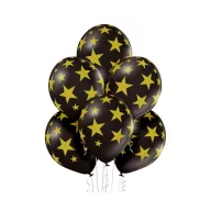   Csillagos Black Star léggömb, lufi szett 6 db-os 30 cm (12 inch)