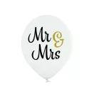 Esküvő Mr & Mrs léggömb, lufi 6 db-os 12 inch (30cm)