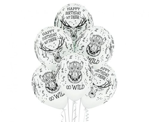 Szarvas Wild léggömb, lufi 6 db-os 12 inch (30 cm)