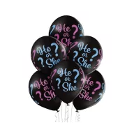   Fiú vagy Lány He or She léggömb, lufi 6 db-os 12 inch (30cm)