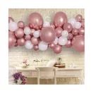 Színes Rose Gold léggömb, lufi girland szett 65 db-os