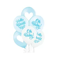 Oh Baby Boy léggömb, lufi 6 db-os 12 inch (30cm)