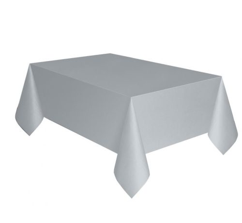Silver, Ezüst műanyag asztalterítő 137x274 cm