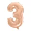 Rose Gold 3-as szám fólia lufi 92 cm