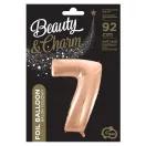 Rose Gold 7-es szám fólia lufi 92 cm