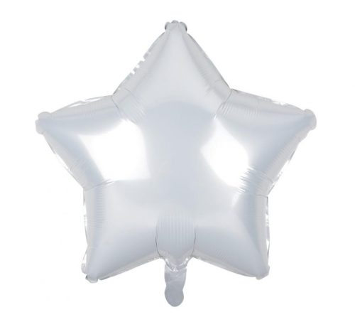 Fehér csillag White Star fólia lufi 44 cm