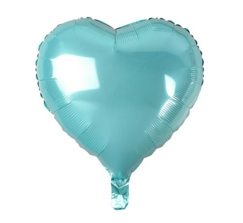 Light Blue Heart, Kék szív fólia lufi 37 cm