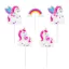 Unikornis Rainbow tortagyertya, gyertya szett 5 db-os