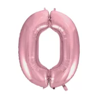 Rózsaszín Light Pink 0-ás szám fólia lufi 92 cm