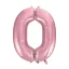Rózsaszín Light Pink 0-ás szám fólia lufi 92 cm
