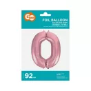 Rózsaszín Light Pink 0-ás szám fólia lufi 92 cm