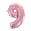 Rózsaszín Light Pink 9-es szám fólia lufi 92 cm