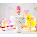 Rózsaszín 9-es Pink szám fólia lufi tortára 13 cm