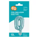 Kék 0-ás Light Blue szám fólia lufi tortára 13 cm