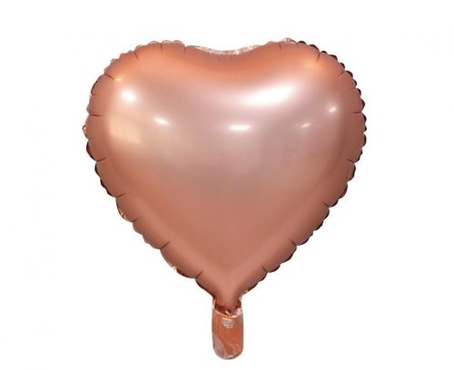 Matt Pink Gold Heart, Rózsaszín szív fólia lufi 37 cm
