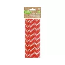 Piros Red Polka Dots papír szívószál 24 db-os