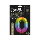 Szivárvány Rainbow 0-ás szám fólia lufi 85 cm