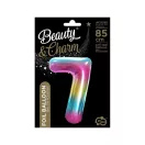 Szivárvány Rainbow 7-es szám fólia lufi 85 cm