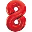 Piros 8-as Red szám fólia lufi 85 cm