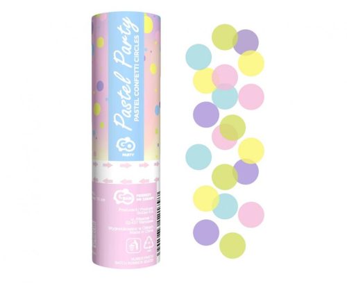 Pastel Multicolour, Színes konfetti kilövő 15 cm