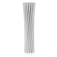 Ezüst Silver Chevron papír szívószál 12 db-os