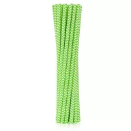 Zöld Lime Green Chevron papír szívószál 12 db-os